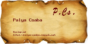 Palya Csaba névjegykártya