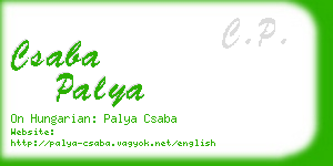 csaba palya business card